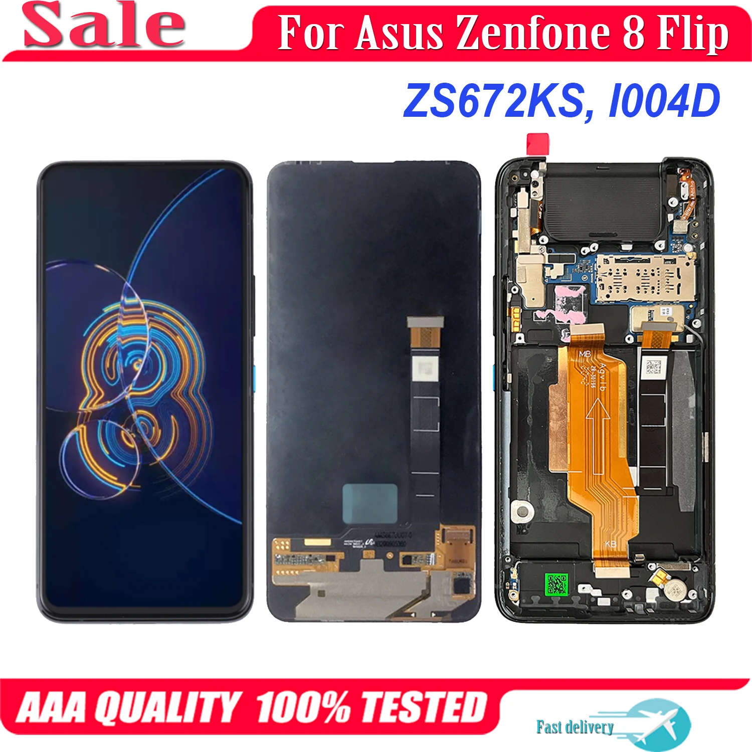 AMOLED For Asus Zenfone 8 Flip ZS672KS I004D LCD Display Touch Screen Replacement Digitizer Assembly