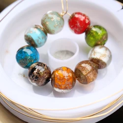 10pcs 10mm Lampwork Glass Beads Top Shinning Sand Round Charms Black White Mix for Bracelet Earring Necklace making Craft DIY
