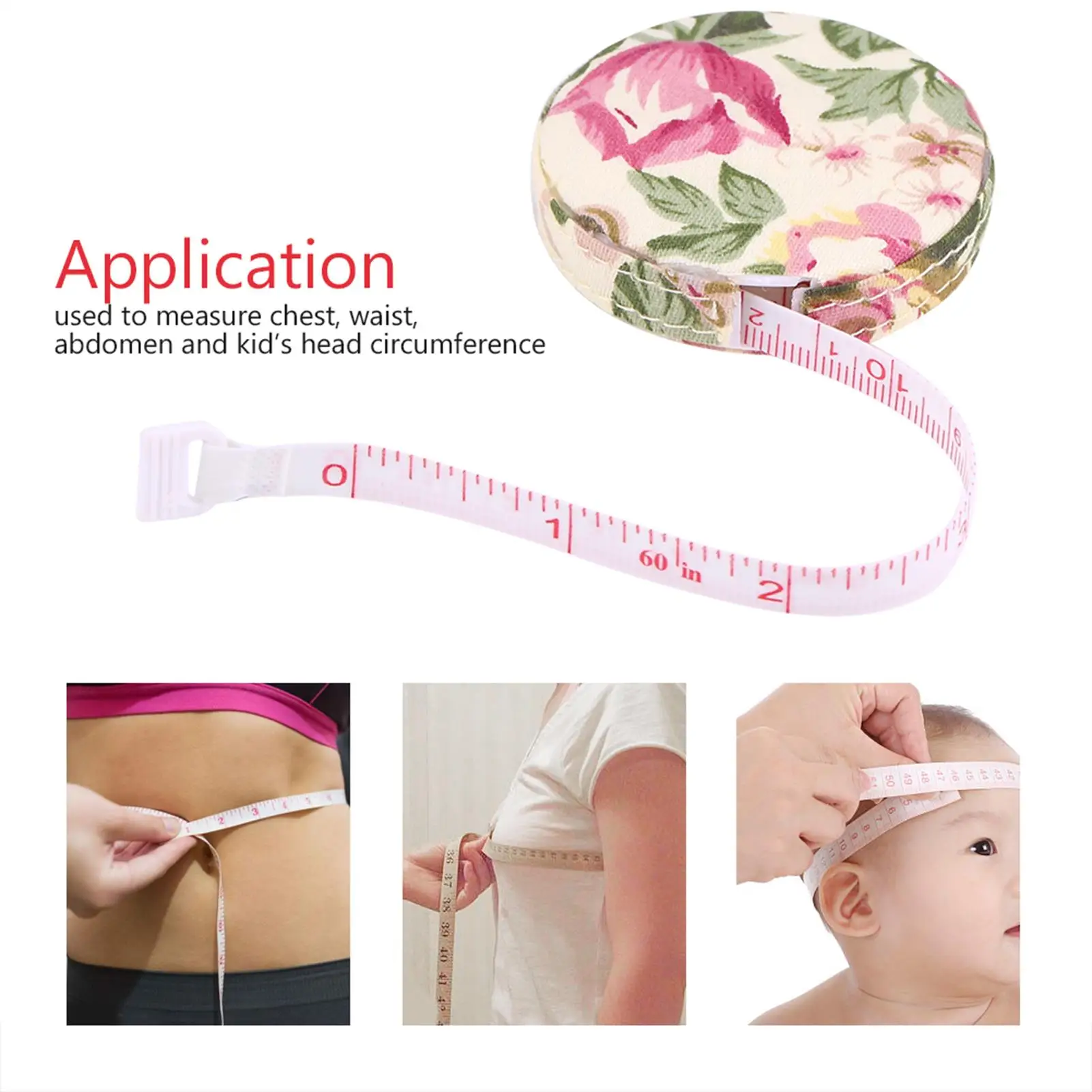 150cm/60in Body Tape Measure - Soft Retractable Ruler for Accurate Fitness Measurements - Optional Colors Available