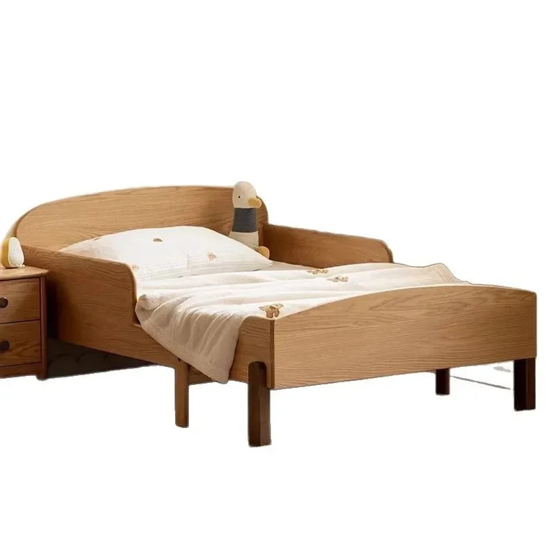 Solid wood  retractable with guardrail single  small apartment splicing bed household youth pull-out bed
