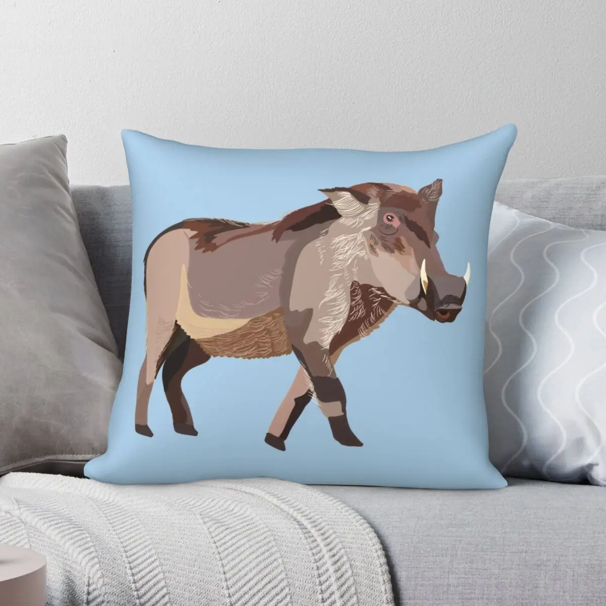 W Is For Warthog Pillowcase Polyester Linen Velvet Printed Zip Decor Pillow Case Home Cushion Cover Wholesale 45x45