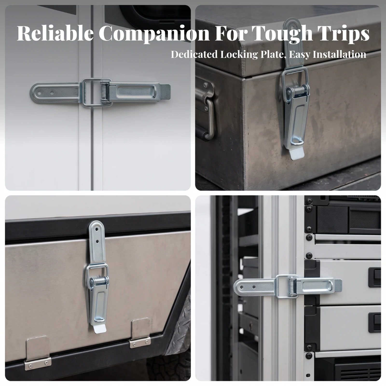 Trailer Latch Buckle Galvanized Latch with Strike Plate Spring-Loaded Clasp Rust-Resistant Hardware Heavy-Duty for DIYers