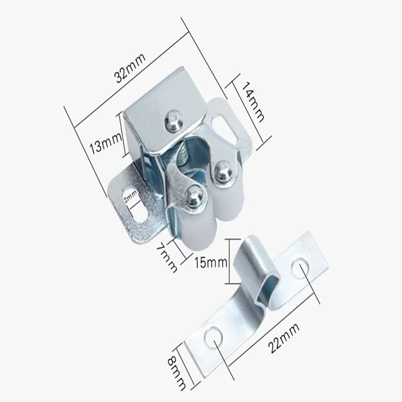 1 sztuk podwójne kulki rolki połowów szafka kuchenna zatrzask do drzwi zamki narzędzia sprzętowe miedzi podwójny wałek złap (bez śrub)