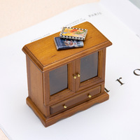 1:12 Mini storage hutch Dollhouse miniature furniture wooden display cabinet bookcase book shelf wardrobe model for fairy garden