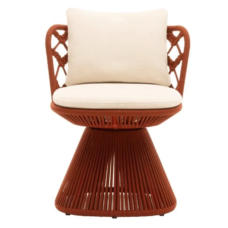 طاولة وكراسي من الخيزران للاستخدام الخارجي المبتكر مكونة من ثلاث قطع كرسي أريكة فردي لغرفة الشمس وأثاث ترفيهي من الخيزران #4