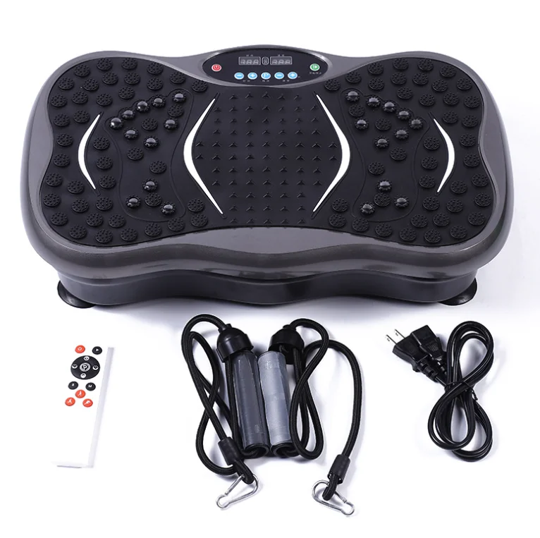 

Vibration Plate Exercise Machine Body Workout Vibration Fitness Platform for Weight Loss With Loop Bands Remote
