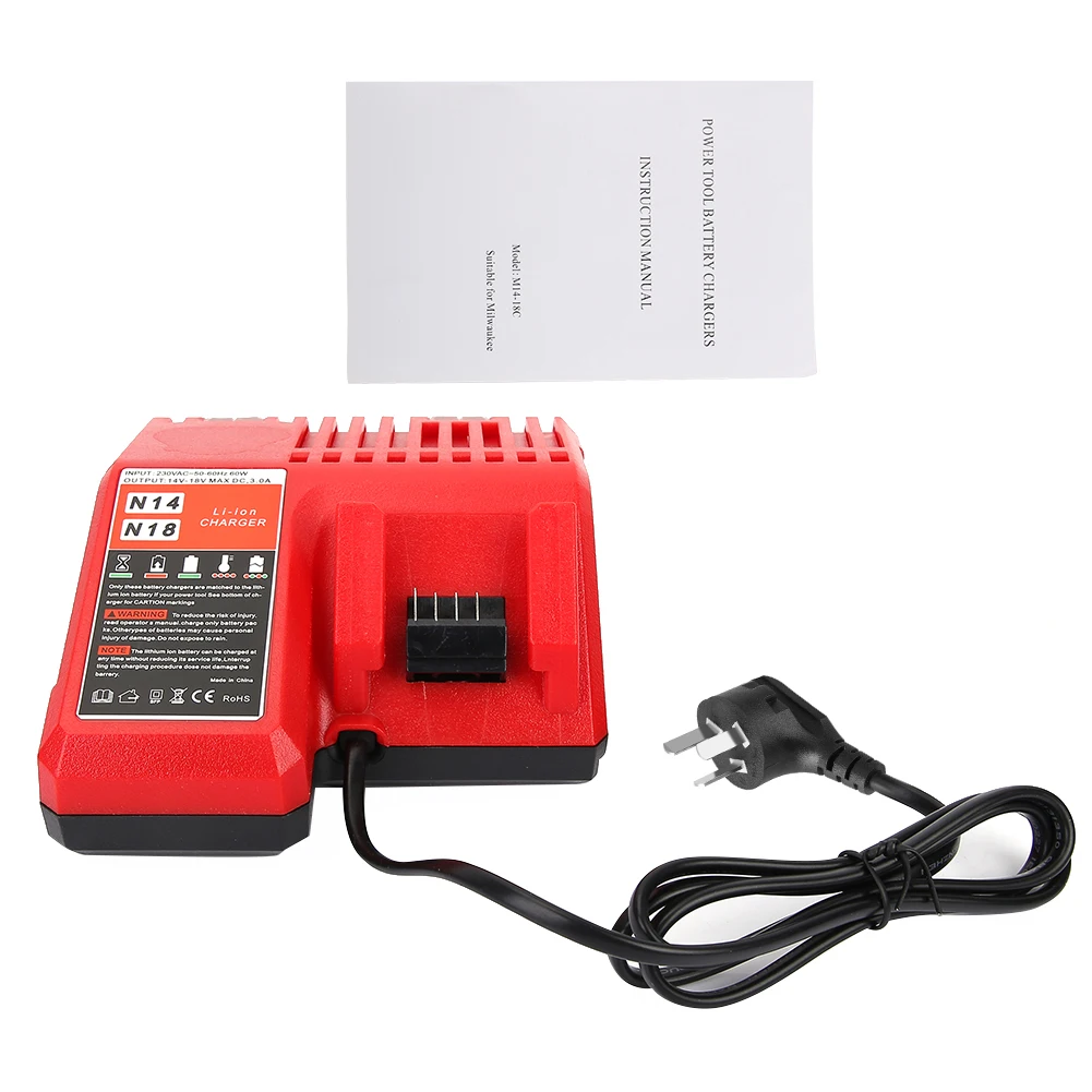 

Battery Lithium Battery 18V Lithium Battery Replacement for Milwaukee Li-ion Battery AU Plug 220V
