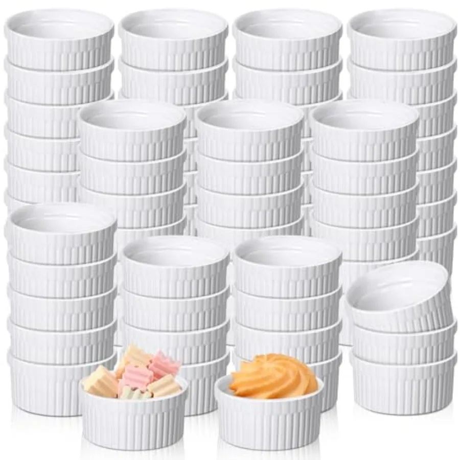 

Pcs Mini Ramekins 2 oz Porcelain Souffle Oven Dishwasher Safe Small Ceramic Baking Dipping Sauce Ramekins for Charcuterie Board