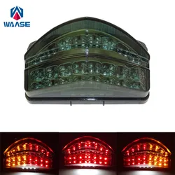 Waase-luz trasera de freno cromada para Honda, intermitentes LED integrados, CBR600F4i, CBR 600, F4i, 2001, 2002, 2003