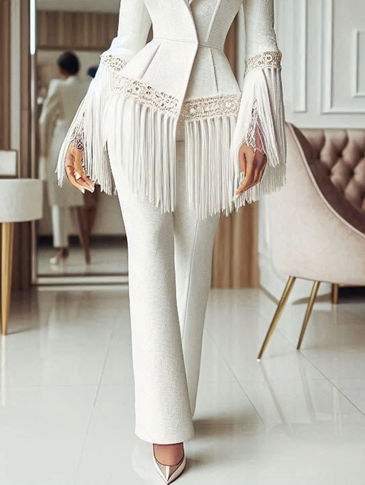 

Women's Casual Pant Formal Solid Color High Waist Straight Leg Pants Office Lady Vintage Fashion Trousers Capris