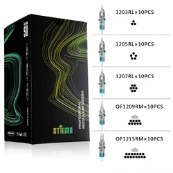 STIGMA 50PCS Mixed Professional Tattoo Cartridge Needles with Membrane Safety Cartridges Disposable Tattoo Needle