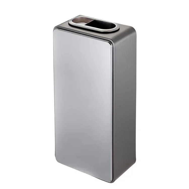 Trash can Vertical aluminum alloy peel bucket with ash slot Hotel elevator room garbage