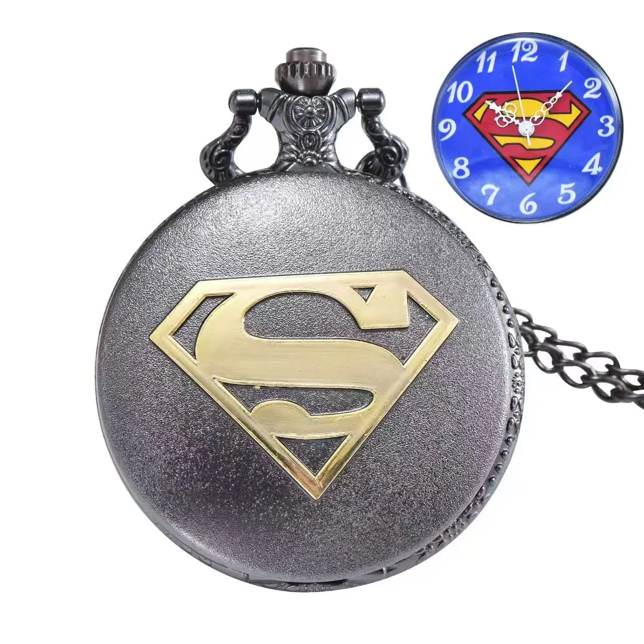 قطعة واحدة من ساعة الجيب الرجعية للهالوين على شكل مثلث كابتن ريترو وقلادة إبداعية وساعة جيب