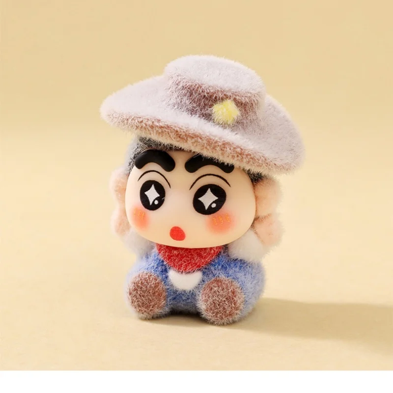 Cartoon Flocking Cowboy Shin-chan Niedliche Puppe Trendspiel Live-Match-up Blindbox Wohnzimmer Desktop Kleine Ornamente Blindbag als Geschenk – Detail 11