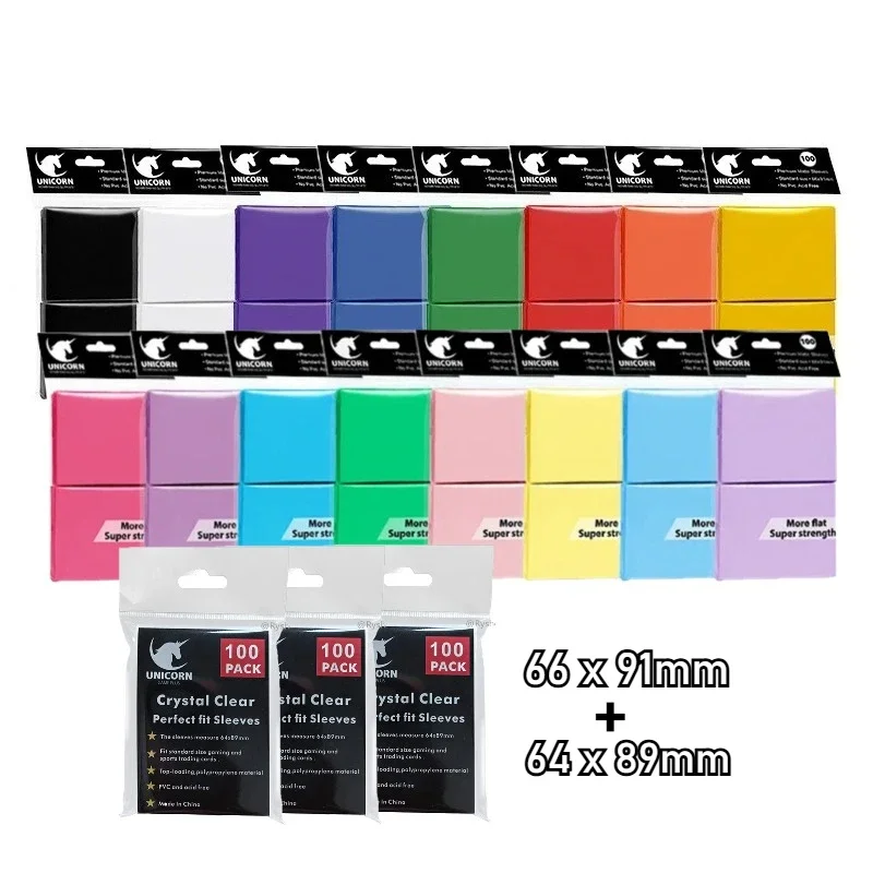 Fundas para tarjetas de tamaño estándar, fundas para tarjetas mate de doble capa para Pokemon MTG, juego de mesa de cartas deportivas de béisbol, 200 Uds.