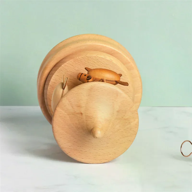 /TPz/Carousel Music Box Ornaments Rotatable Hand-cranked Music Box DIY Handmade Birthday Christmas Gift Children’s Toys Wooden