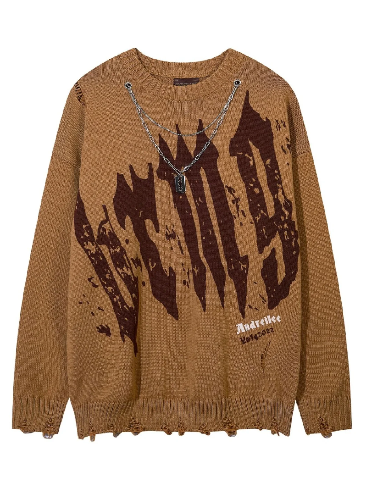 

Свободный свитер с длинными рукавами и принтом, удобный, из полиэстеровой ткани, повседневный, молодежный, модный, с круглым вырезом, для осени