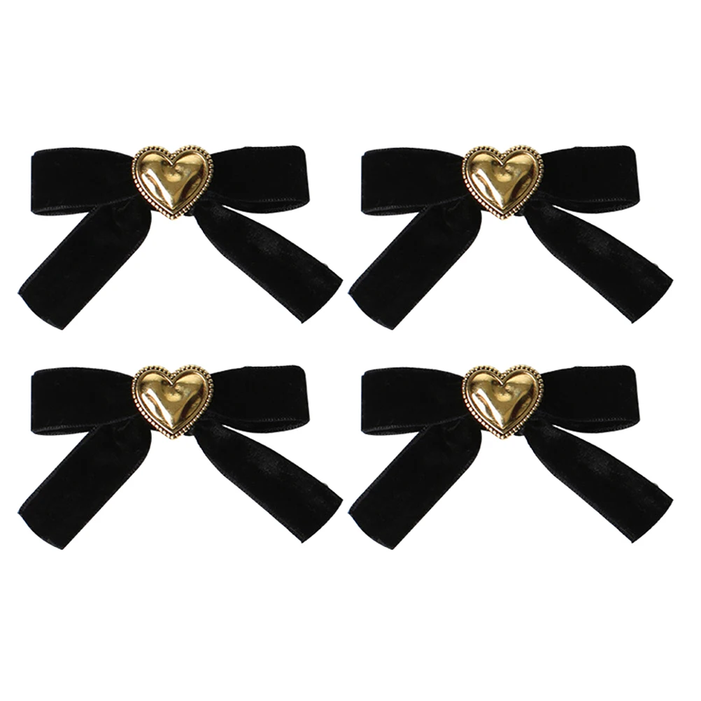 

4pcs Hair Clips Metal ABS Women Girls Ponytail Buns Accessories Decorative Barrettes Easy Wear for Valentine