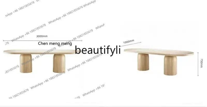 Meja Makan Oval Kayu Solid Nordik X C, Desain Sederhana Modern Warna Hitam Ukuran Besar