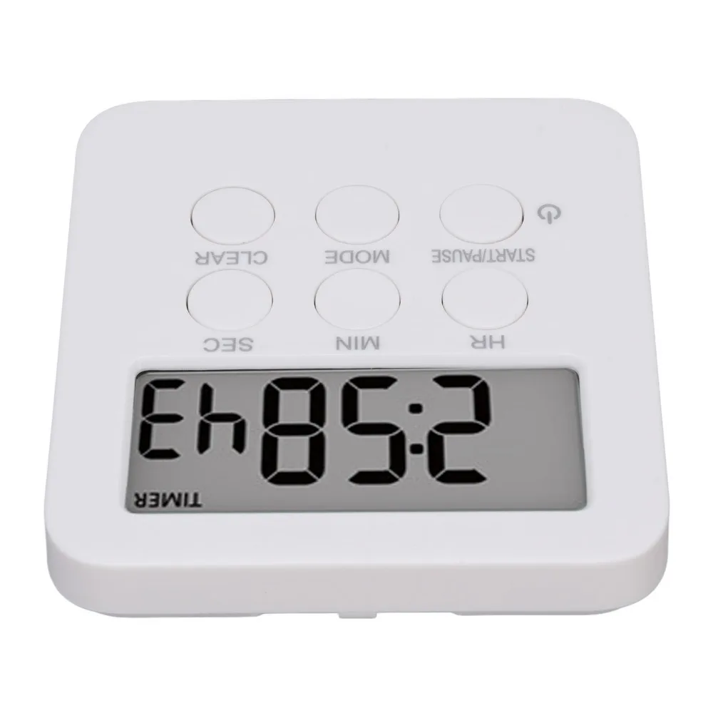 Small Multi-functional Timer 24H Memory Function Reminder Device White Magnetic Backing Alarm Clock for Baking