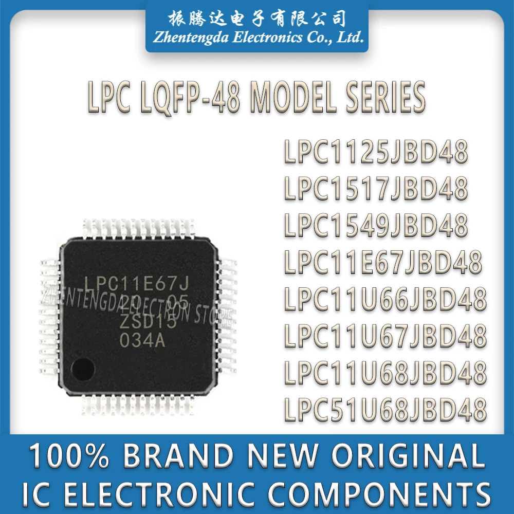 LPC1125JBD48 LPC1517JBD48 LPC1549JBD48 LPC11E67JBD48 LPC11U66JBD48 LPC11U67JBD48 LPC11U68JBD48 LPC51U68JBD48 IC MCU Chip LQFP-48