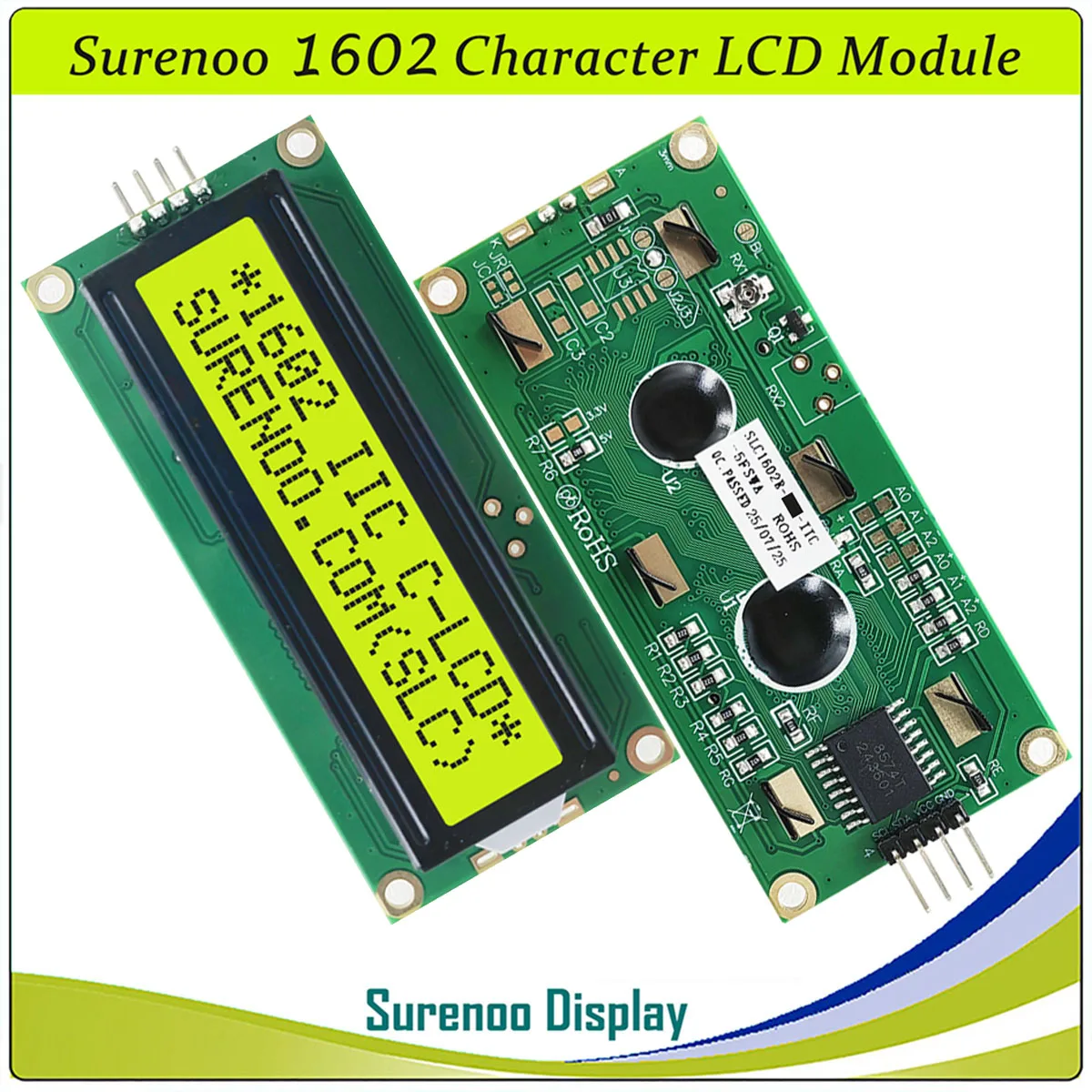 Surenoo 162 16X2 1602 Serial IIC I2C Character LCD Module Display Screen Panel LCM STN Yellow Green Blue White 5V for Arduino