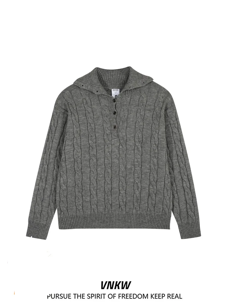 

Cleanfit Thiened вязаный свитер с воротником ex Lazy Sle Twist пара модный осенне-зимний теплый трикотаж стандартной посадки