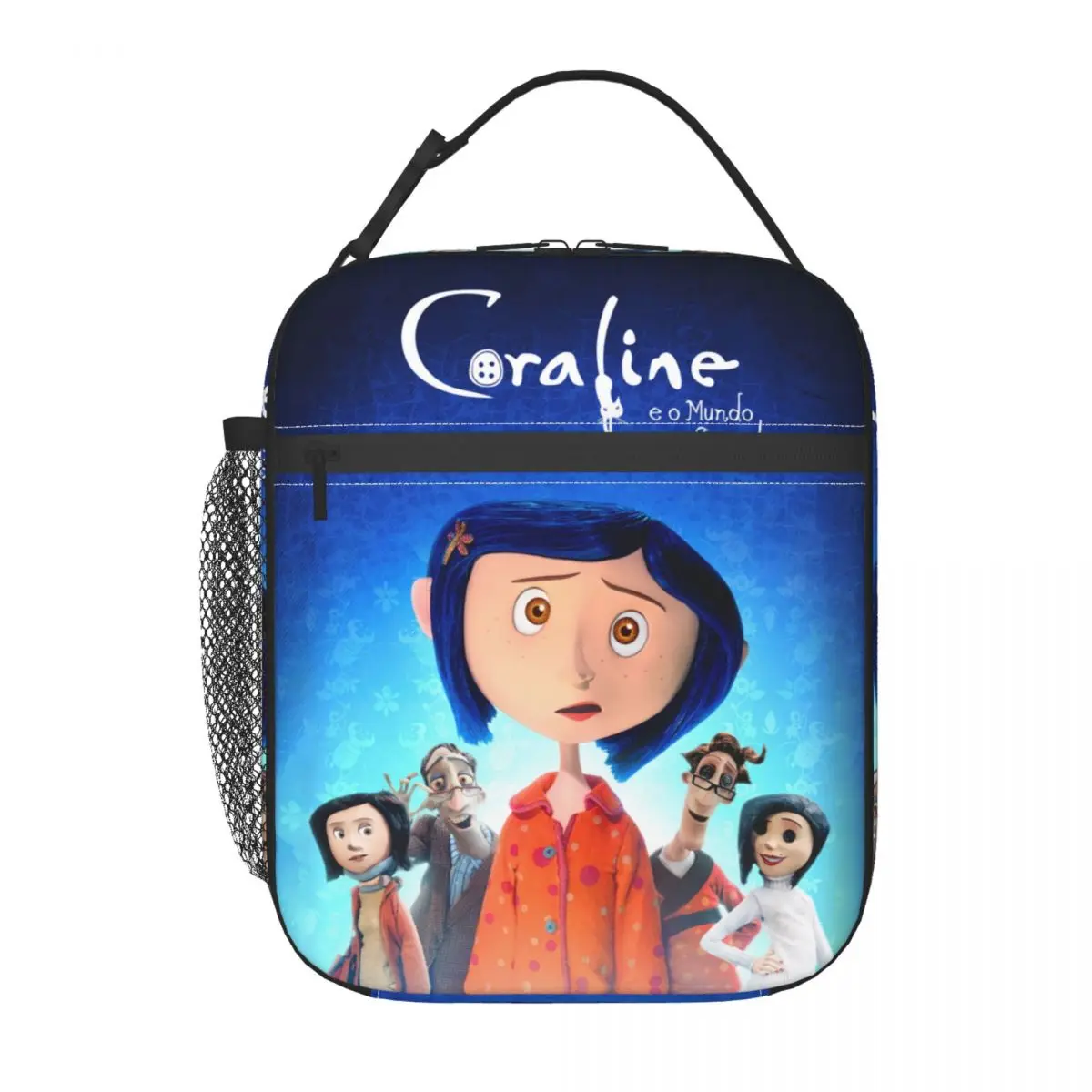 Halloween Coraline Horror Movie Insulated Lunch Bag for Women Thermal Cooler Bento Box Work School Travel Portable Tote Bags