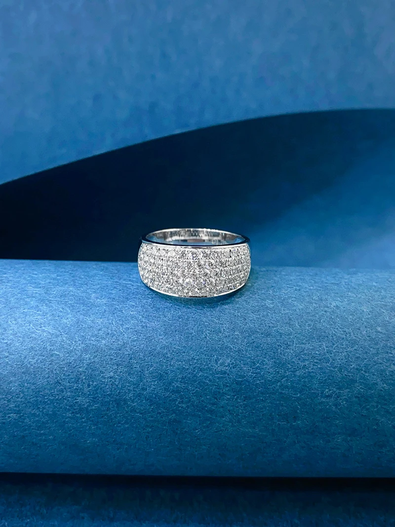 KUGG 100% 18K White Gold Rings Luxury Shiny Design 1.20carat Real Natural Diamond Engagement Ring for Women High Party Jewelry