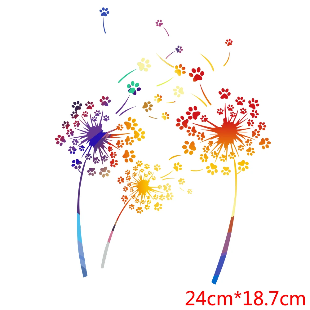 Dandelion Thermo Stickers Patches for Clothing Parches Transfer Sticker for Clothes Parches Bordados Para La Ropa DIY T-shirt