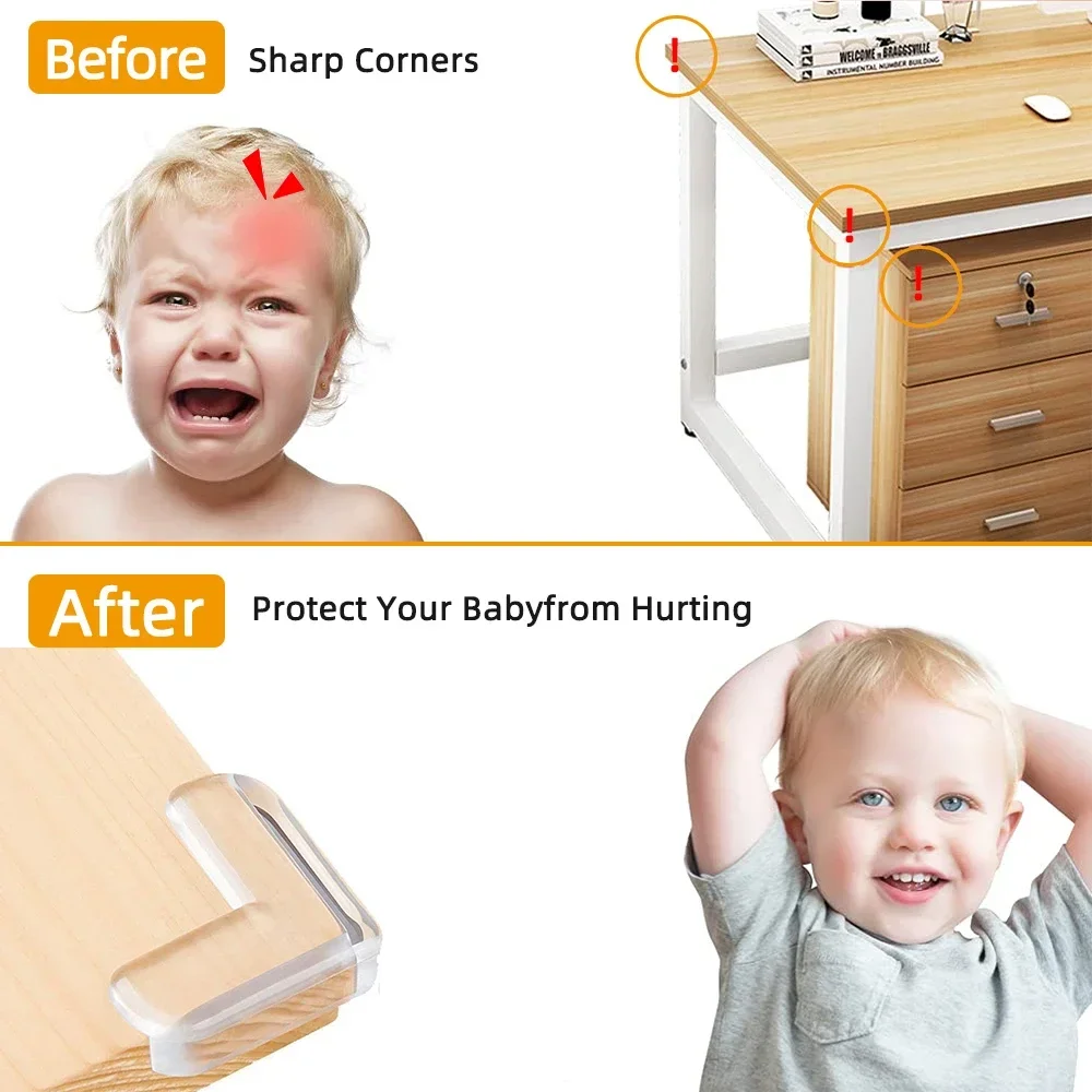 10pcs Baby Safety Corner Silicone Protector Table Soft Transparent Children Anti Collision Corner Edge Protection Guards