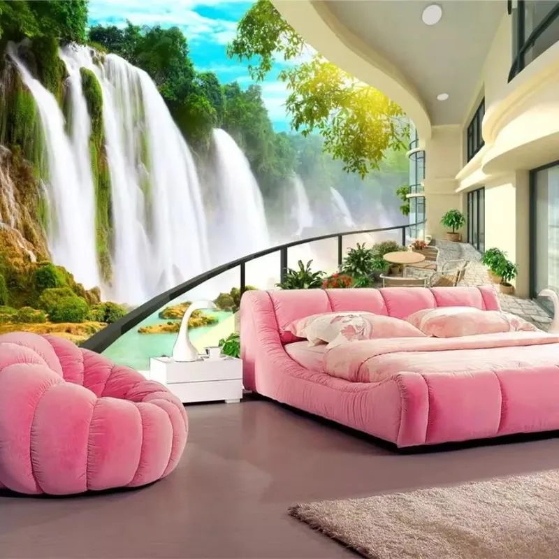 Custom Wallpaper 3d Photo Mural Waterfall Scenery Living Room Bedroom Background Wall  high-end Landscape wallpapers Home decor