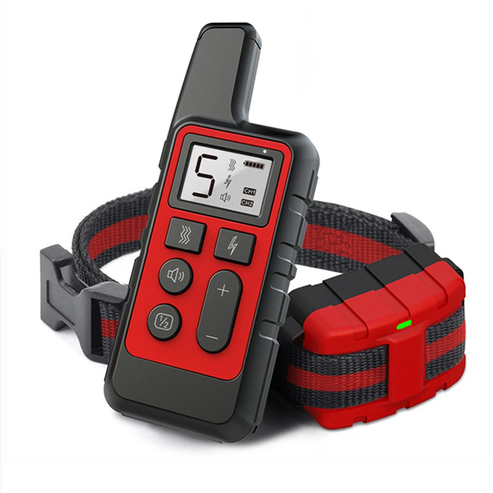 

500m Electric Dog Training Collar Pet Remote Control Waterproof Rechargeable with LCD Display for All Size Shock Vibration Sound