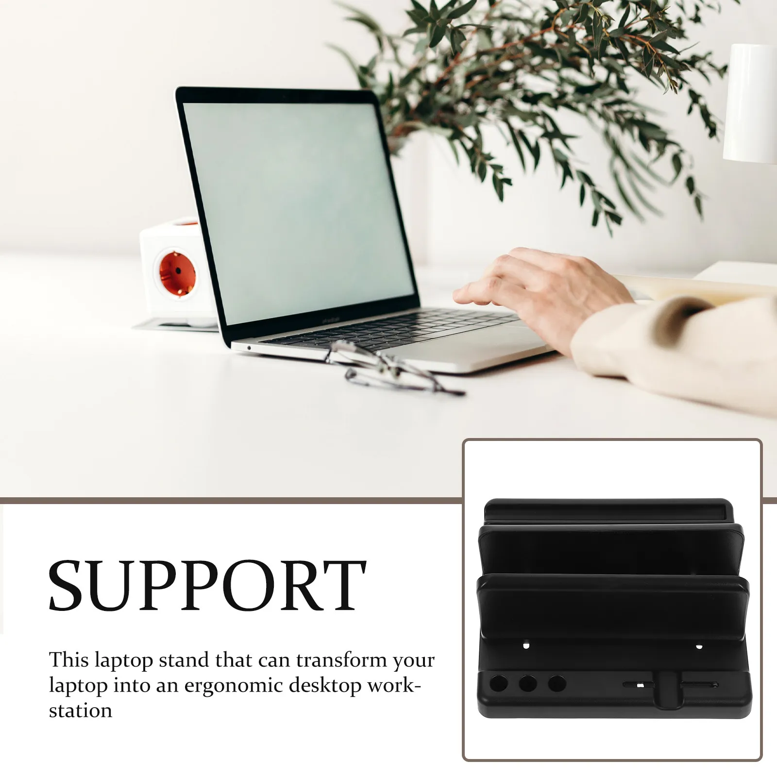 

1 шт. пластиковая подставка для ноутбука, износостойкий вертикальный держатель, компактная портативная опора для использования на столе, сверхпрочный кронштейн