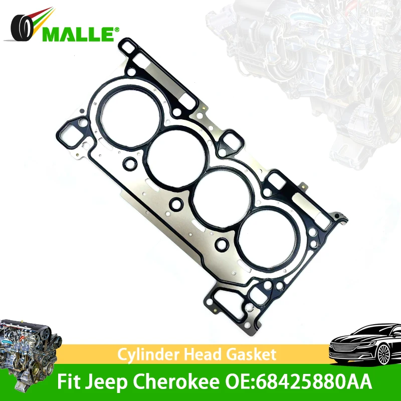 

MALLE Cylinder Head Gasket Fit For Jeep Cherokee Wrangler Commander 2.0T EC1 Car Accessories Auto Repairing Kit OEM 68425880AA