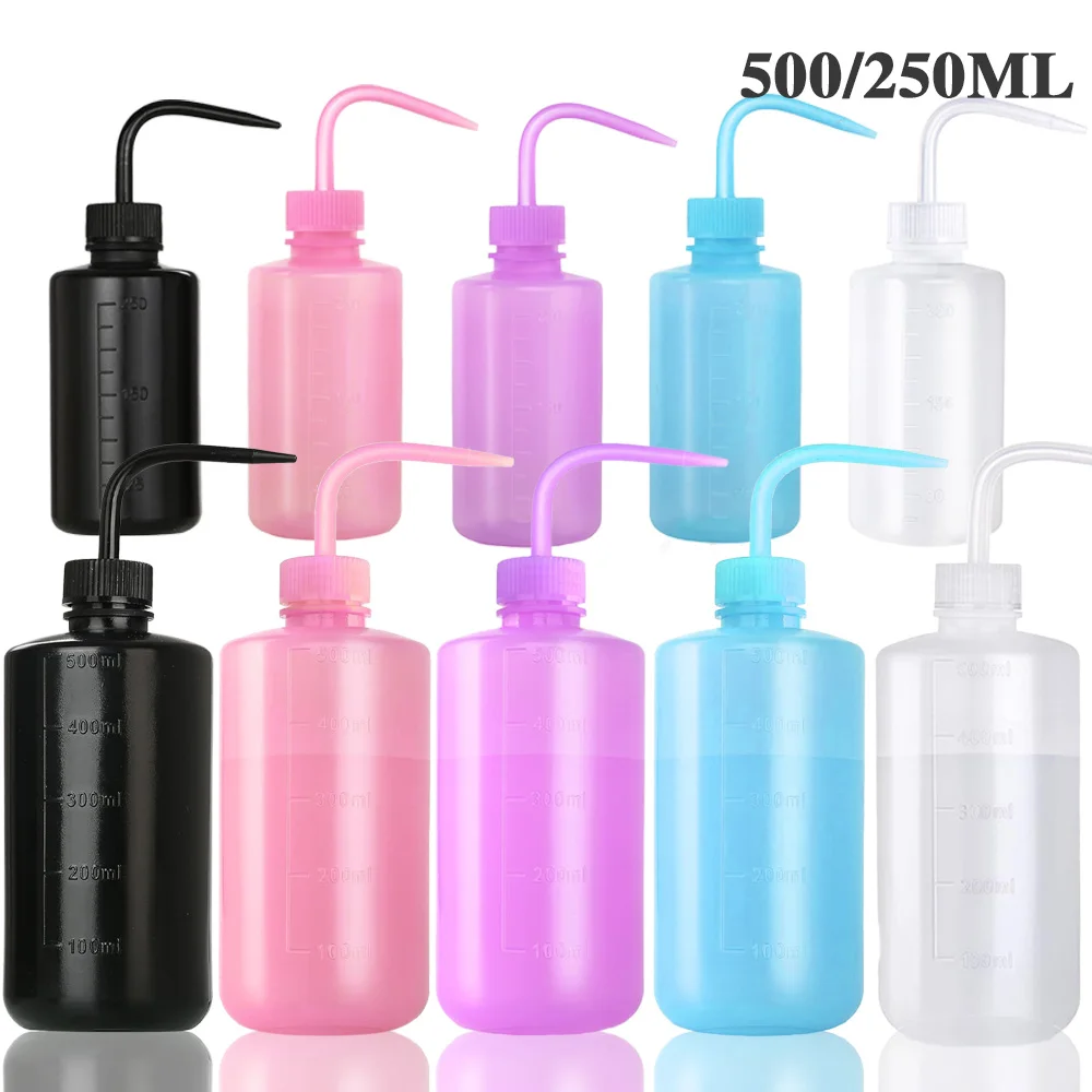 2pcs 500/250ML Tattoo Wash Bottle Plastic Tattoo Squeeze Bottle 5Colors Diffuser Squeeze Container Tattoo Accessories