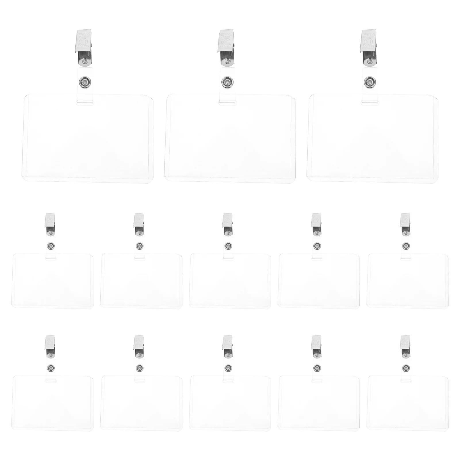 

50Sets Transparent Waterproof Badge Holder Clear Clip Horizontal Id Card Sleeve Office Factory Pass Card Protector