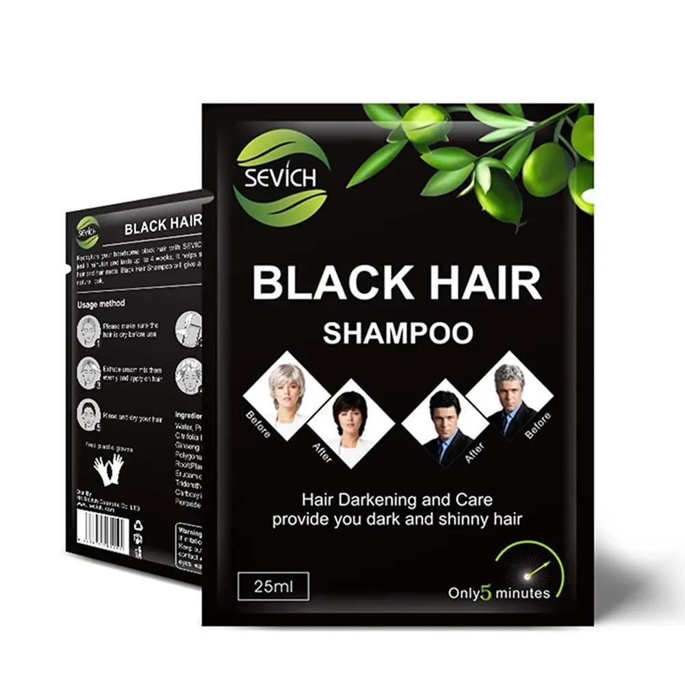 10Pcs Dexe Fast Black Hair Shampoo Fast White Become Coloring Brighten Smooth Grey Removal Beauty Health Safe 25ml