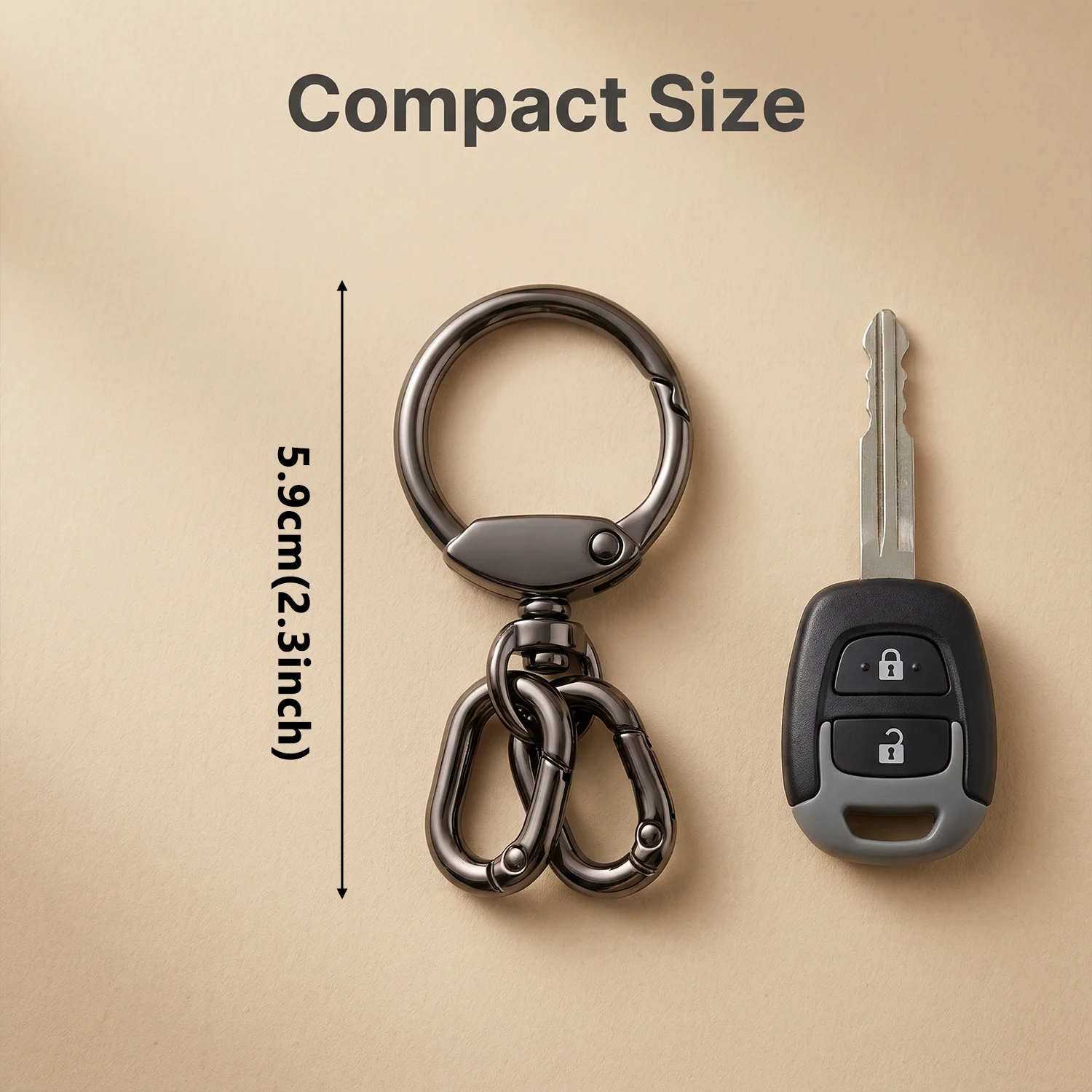 2Pcs Swivel Clasps Keychain, Key Ring Holder with Spring Open Ring for Home Car Keys Backpack Organization Men's Keychain