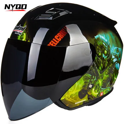 Moto Tank Helmet Unisex Motorcycle Scooter Half Helmet Female Four Seasons Half-covered Hard Hat Anti-fog Helmet Casco De Moto