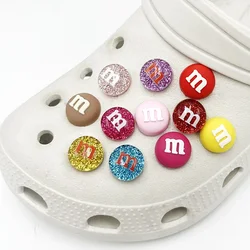 Enkele verkoop Glanzende chocoladebonen Schoenbedels Sandalen Accessoires Schoenen Gesp Decoraties Klompen Pins Badges Kid Gift