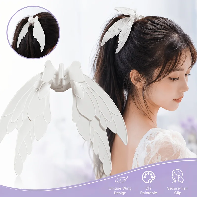 2One Pack Wing-shaped hair clip Cosplay enthusiast 3DPrintout Angel wings hair clip Lightweight and Comfortable Cosplay Party De