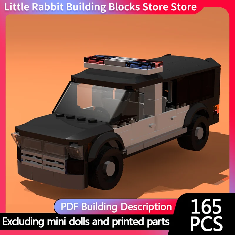 City Car Model MOC Building Bricks Police Sport Utility Vehicle Modular Technology Children Holiday Gifts Assemble Toy Suit