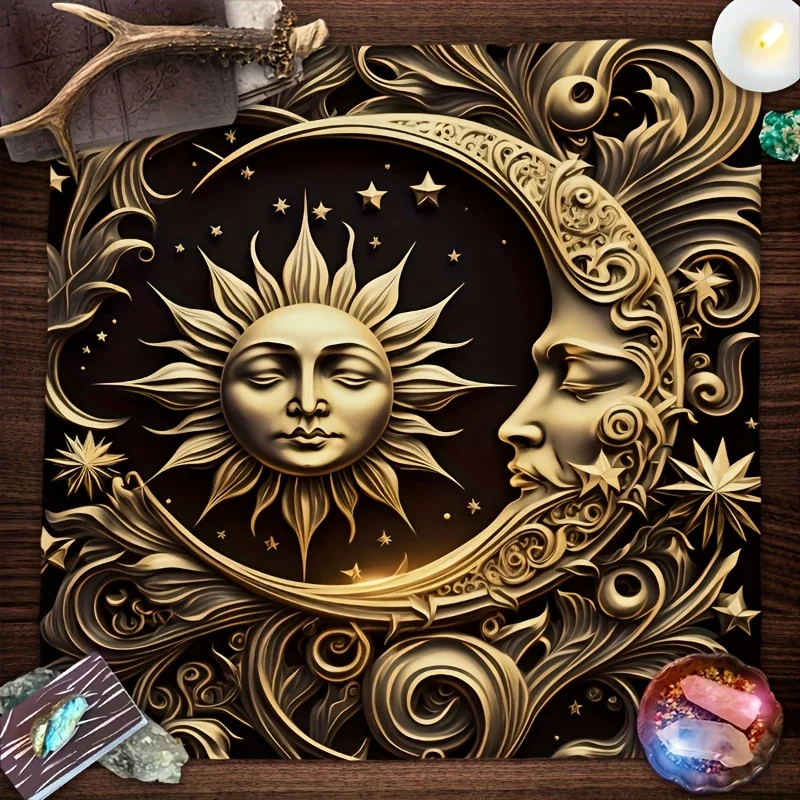 50/75/110/137cm Wizard Of Oz Tarot Tablecloth Vine Goddess Magic Elements Waterproof Stain Resistant Metaphysical Studio Party
