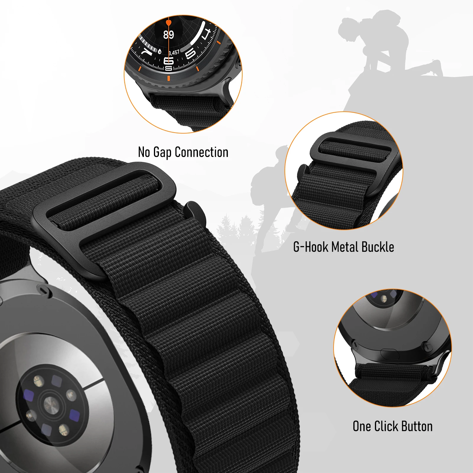 Alpine Loop Armband für Samsung Galaxy Watch 9 8 40mm 44mm Armband Correa Pulseira Galaxy Watch 8 Classic 46mm Band Zubehör – Detail 3