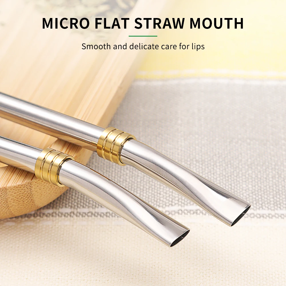 Cuopru tainless Steel Tea Filter Yerba Mate Tea Straws Bombilla Gourd Reusable Tea Tools Drinking Straw Spoon Washable Tea Coffe