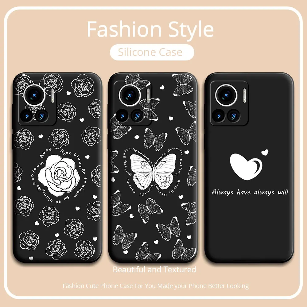 For Motorola Moto S30 Pro X30 X40 Pro Case Soft Silicone Phone Cases For Moto X30 Pro Sunflower Butterfly Cute Cartoon Cover