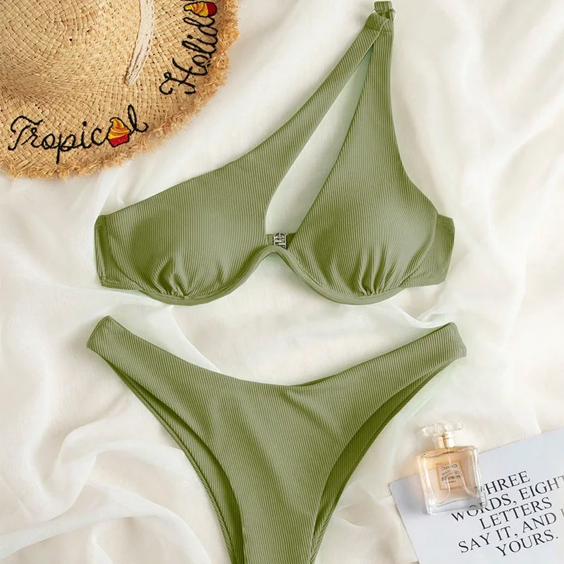 섹시한 여성 솔리드 수영복 여성 수영복 비키니 하이웨이스트 모노키니 수영복 비치웨어