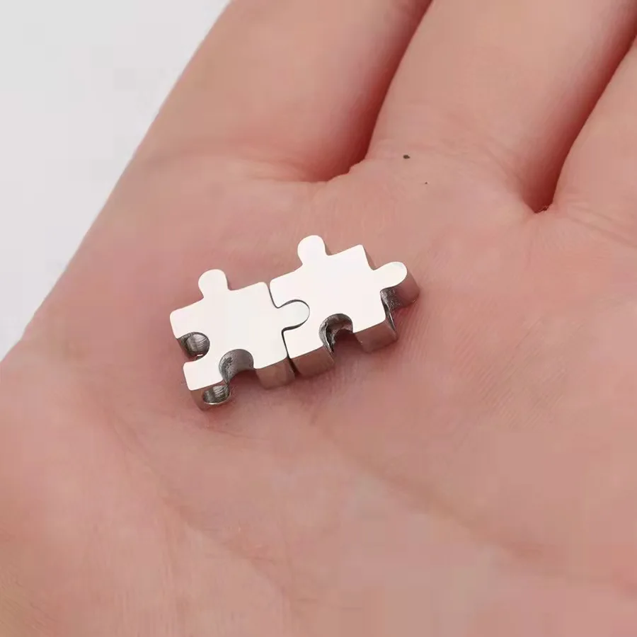 5 sztuk/partia 10*10mm Puzzle koraliki charms lustro polerowane ze stali nierdzewnej małe koraliki do DIW bransoletka naszyjnik biżuteria