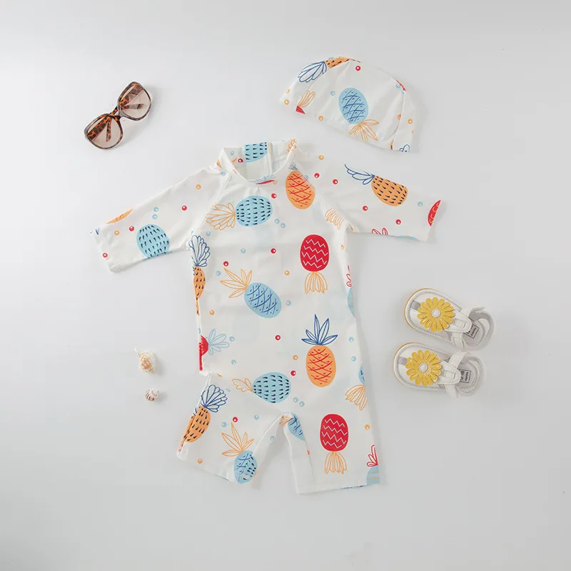 Boy girl Baby one-pieces fruit Surfing Wear Swimming Suit Infant Toddler Swimwear Kids Sunscreen Beach Bathing Suit